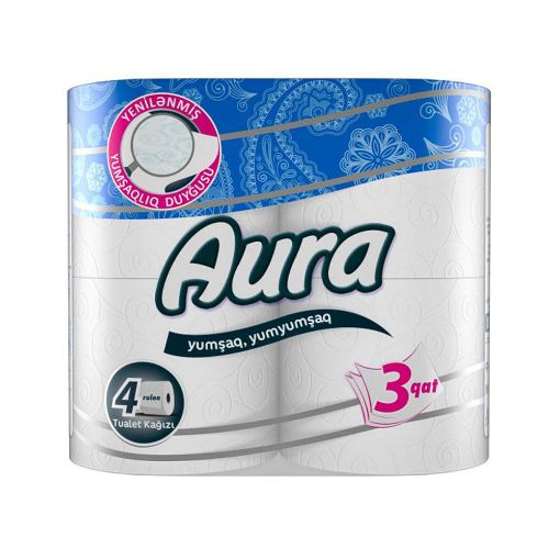 AURA TUALET KAĞIZI 4 LÜ 3 QAT resmi
