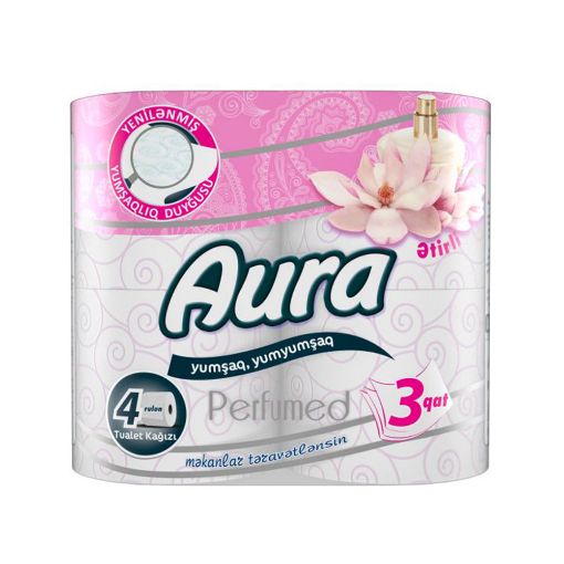 AURA TUALET KAĞIZI 4 LÜ ƏTİRLİ 3 QAT resmi