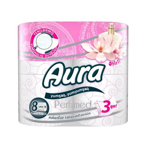 AURA TUALET KAĞIZI 8 Lİ ƏTİRLİ 3 QAT resmi