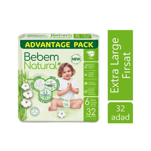 BEBEM UŞAQ BEZİ N6 32 LI 15+ NATURAL resmi