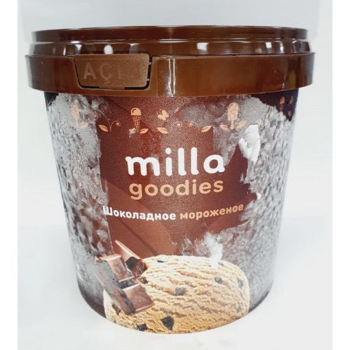 MİLLA DONDURMA 1 L ŞOKOLAD DƏNƏCİKLİ QAB resmi