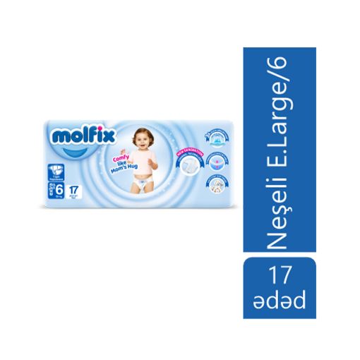MOLFİX UŞAQ BEZİ N6 17 Lİ 3D LARGE resmi