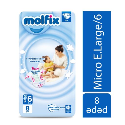 MOLFIX UŞAQ BEZİ N6 8 Lİ 3D EXTRA LARGE resmi